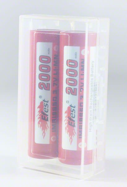 2 x 18650 Battery Case - Clear