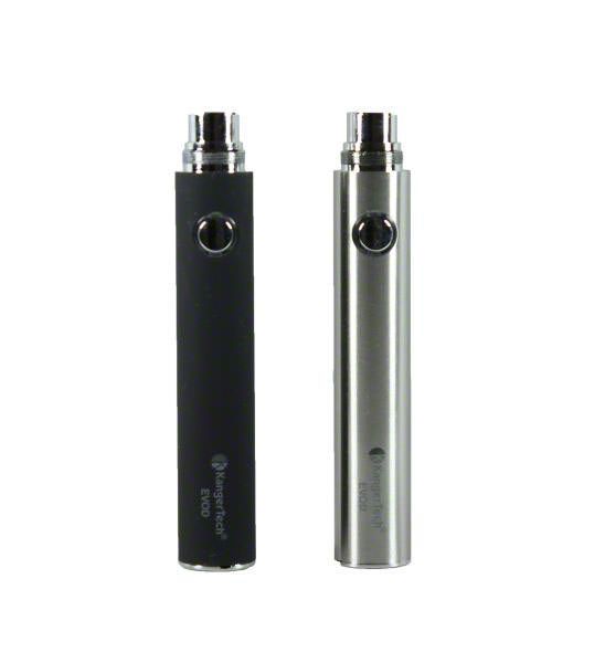 Black and silver Kangertech Evod Battery side by side
