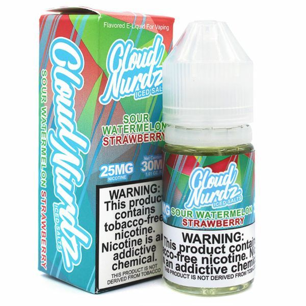 Cloud Nurdz TFN Salts Sour Watermelon Strawberry Iced