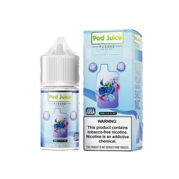 Pod Juice Salt PJ5000 Blue Razz Ice