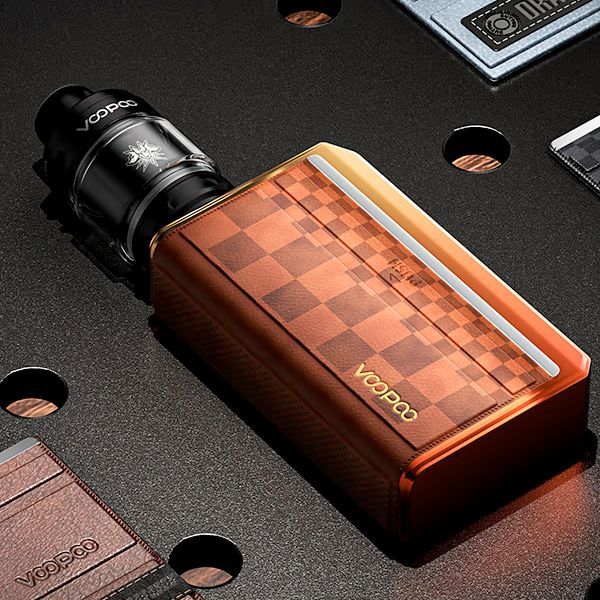 VooPoo Drag 5 kit in sunset orange shown lying down