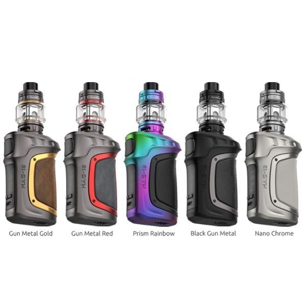 Five Smok Mag 18 kits of different colors
