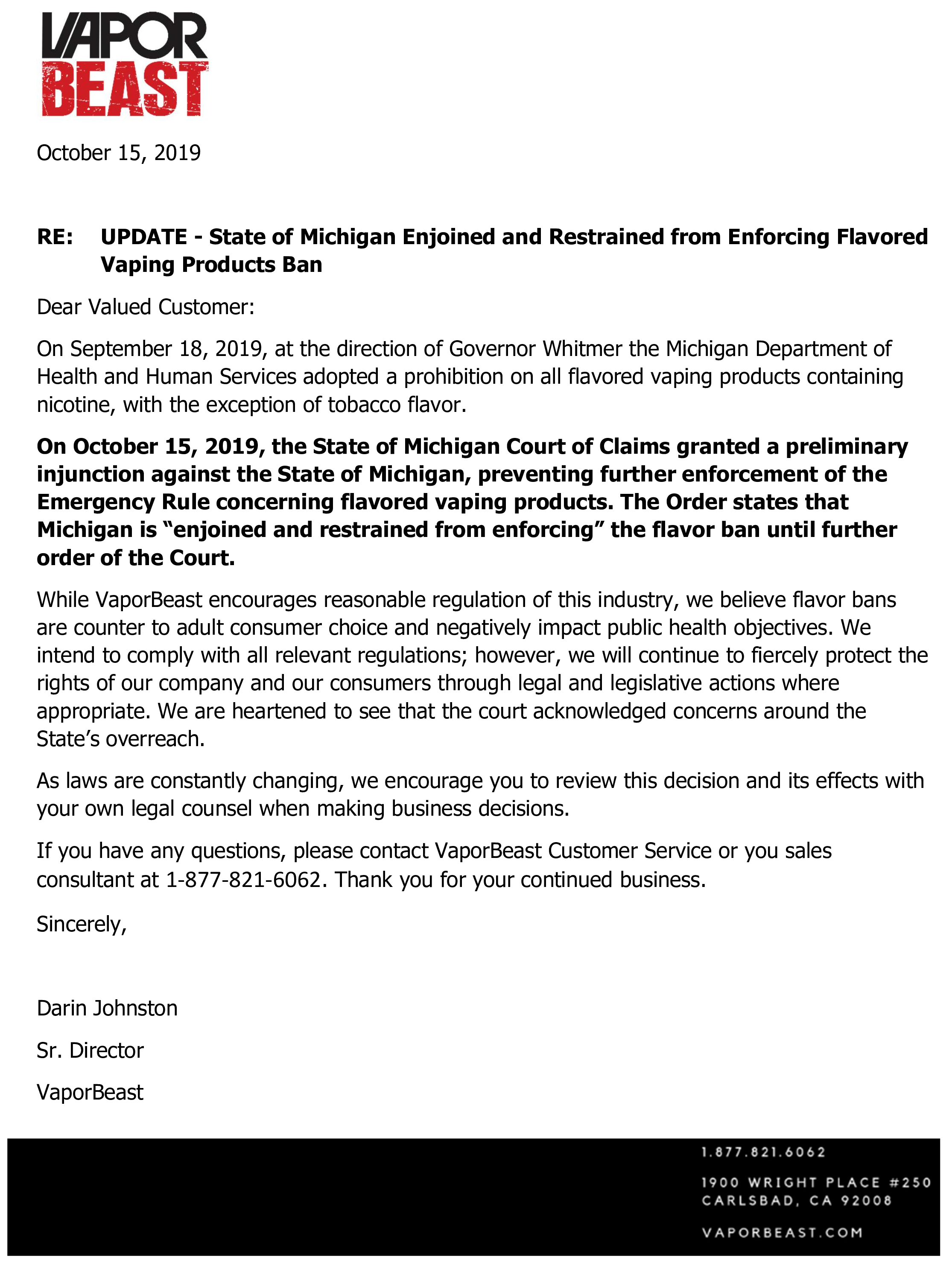 Michigan updated vape ban