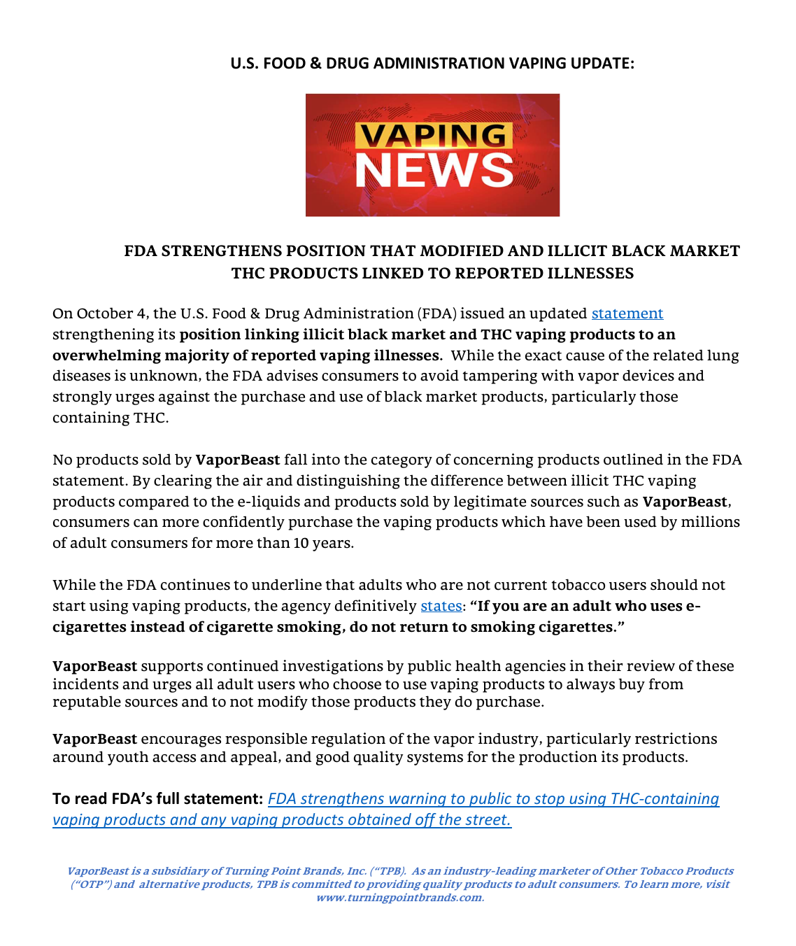 Vaping Update