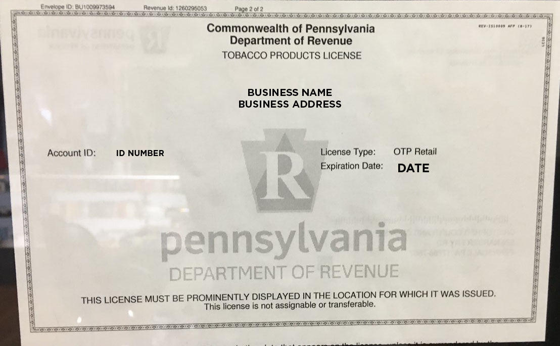 Pennsylvania Tobacco Permit