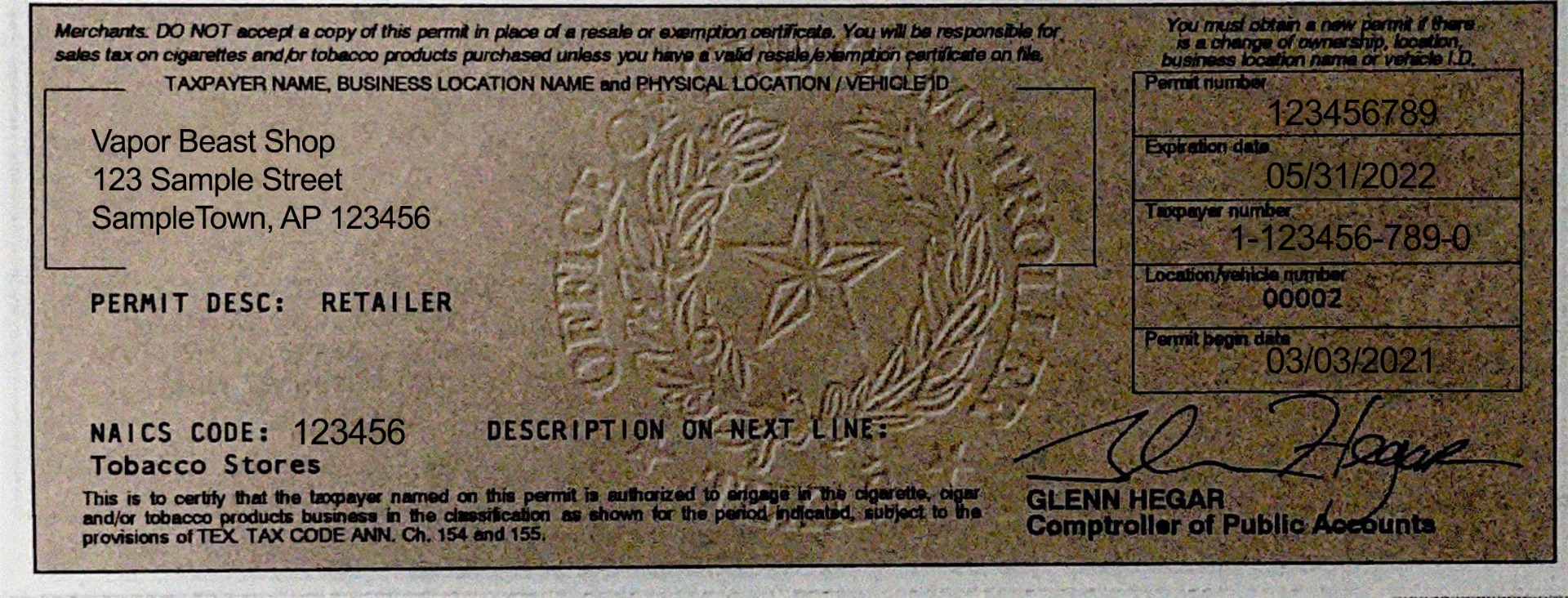 Texas Tobacco Permits V2
