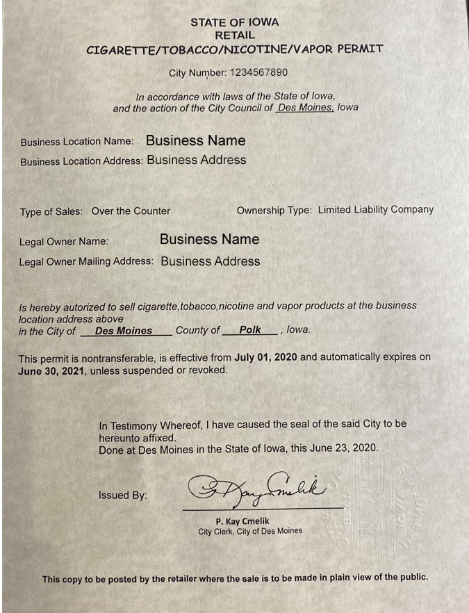 Iowa Vapor Permit V2