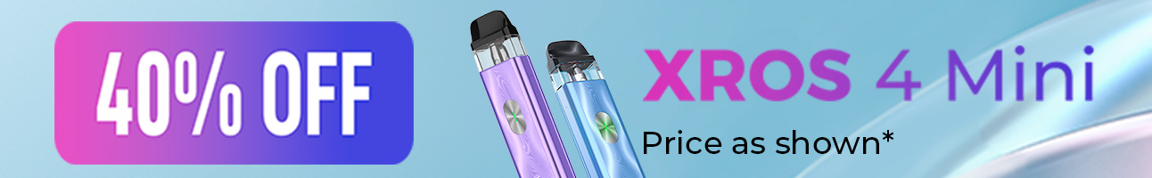 Save a whopping 40% off the top selling Vaporesso XROS 4 Mini Kit!