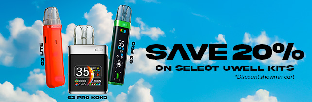SAVE 20% TODAY on select Uwell Kits! 