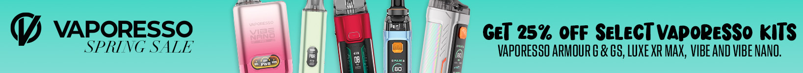 SAVE 25% ON SELECT VAPORESSO KITS
