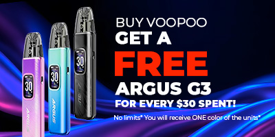 BUY $30 of VooPoo products, Get 1pcs Argus G3 for free